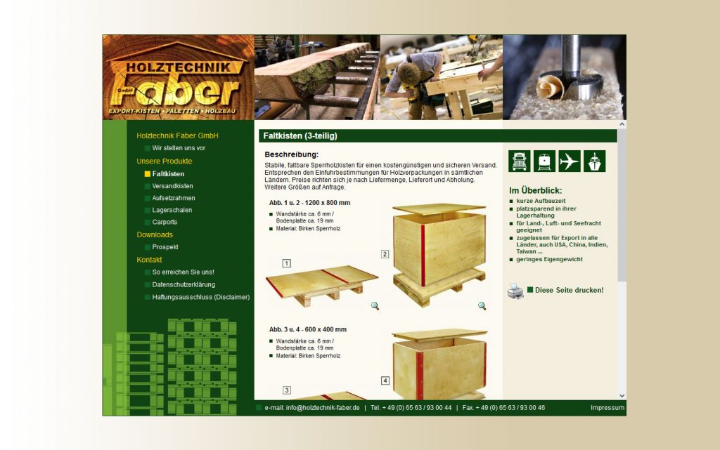 Holztechnik Faber - Webdesign von Sven Arce de la Cruz - SA Designs in 54523 Hetzerath
