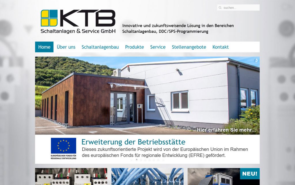 KTB Schaltanlagen und Service GmbH - Webdesign von Sven Arce de la Cruz - SA Designs in 54523 Hetzerath