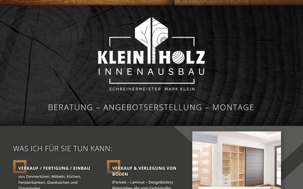 Kleinholz Innenausbau | Schreinermeister Mark Klein in 54518 Altrich | Webdesign von Sven Arce de la Cruz | SA Designs in 54523 Hetzerath
