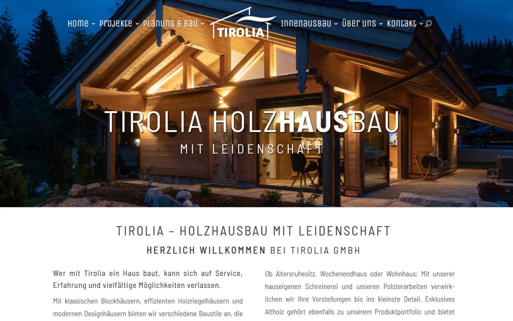 Tirolia Holzhausbau | Umsetzung nach Layouts von ©Tharin Grafikdesign (Ann-Katharin Gierenz) | SA Designs - Sven Arce de la Cruz in 54523 Hetzerath
